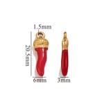 Colore oro / 1 pezzo Niche Casual Style Chili Pepper Shape Acciaio inossidabile placcato Colore oro  Ciondolo da donna Immagine6